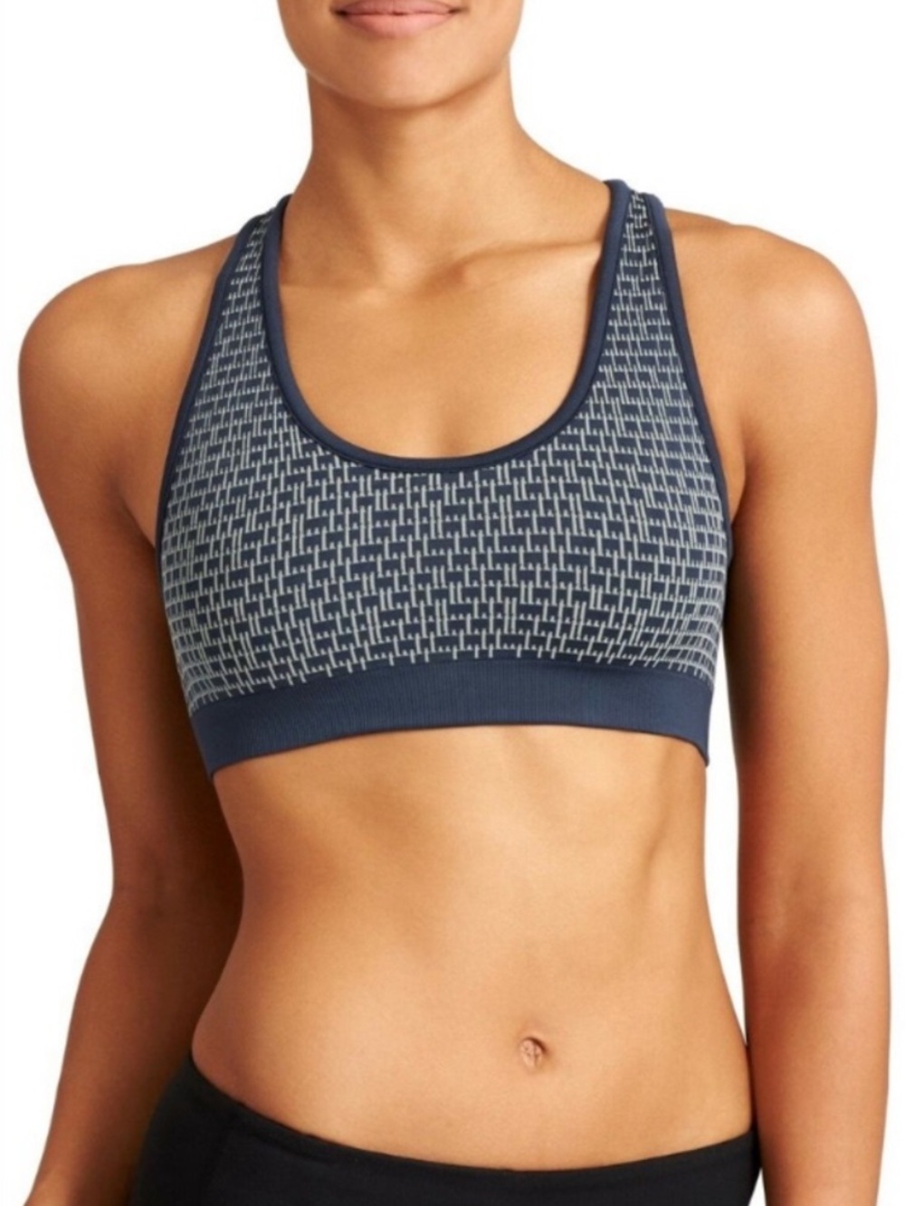 FREE w/purchase Athleta Sprint Boxed Out blue gray reversible bra racerback ? S